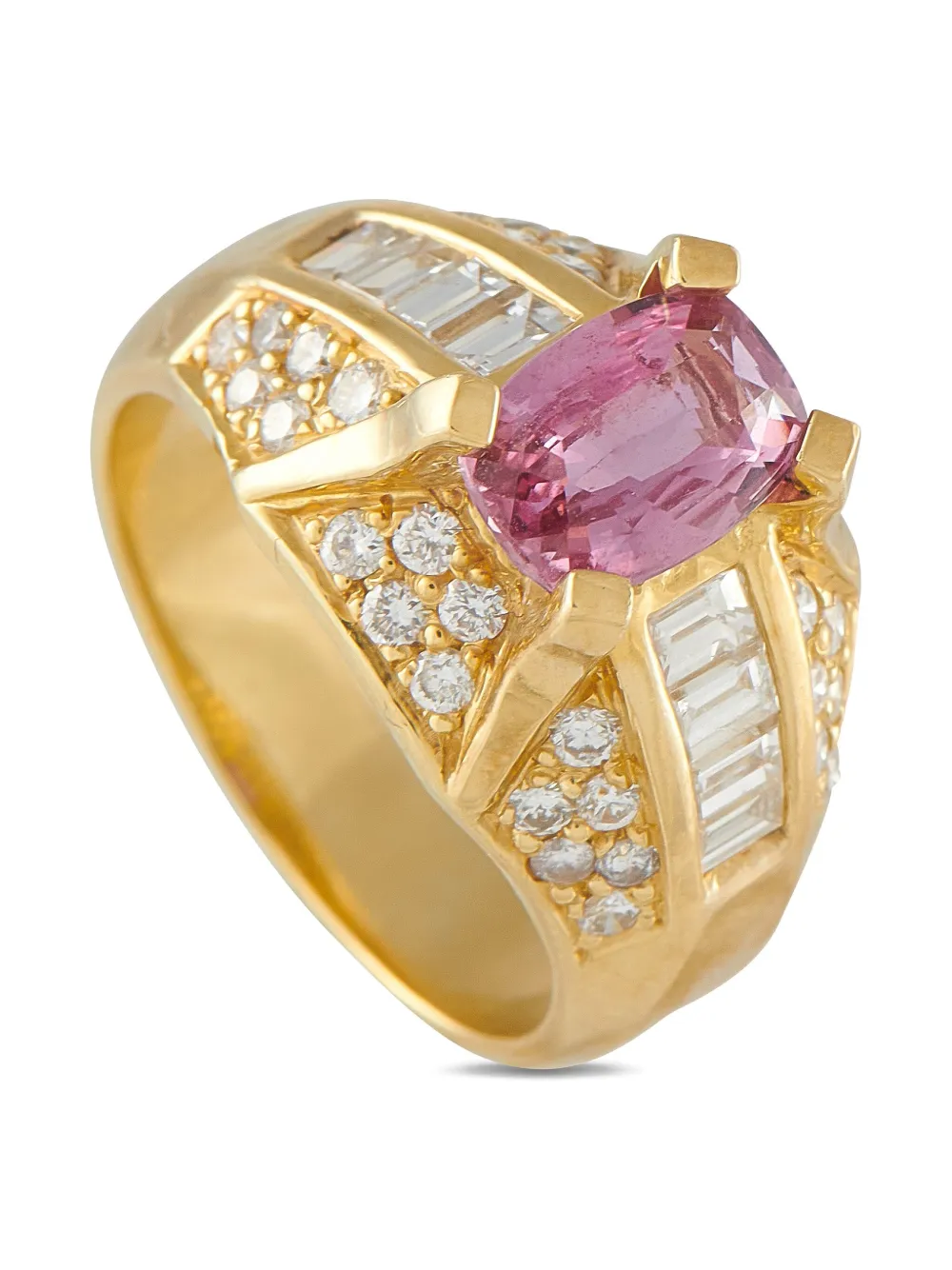 LB Exclusive 18K yellow gold sapphire and diamond ring | Image 2