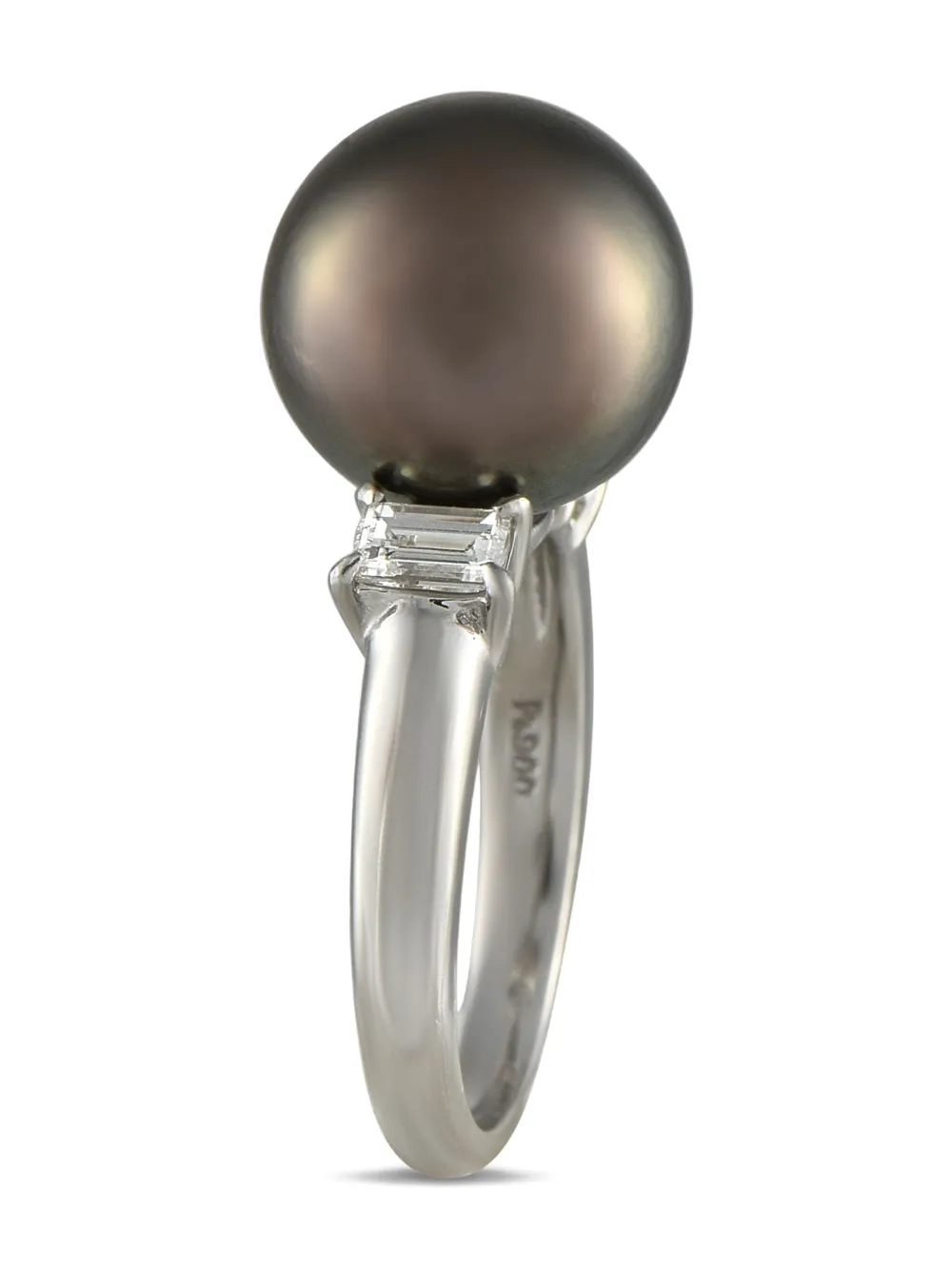 LB Exclusive platinum pearl and diamond ring | Silver | Image 1