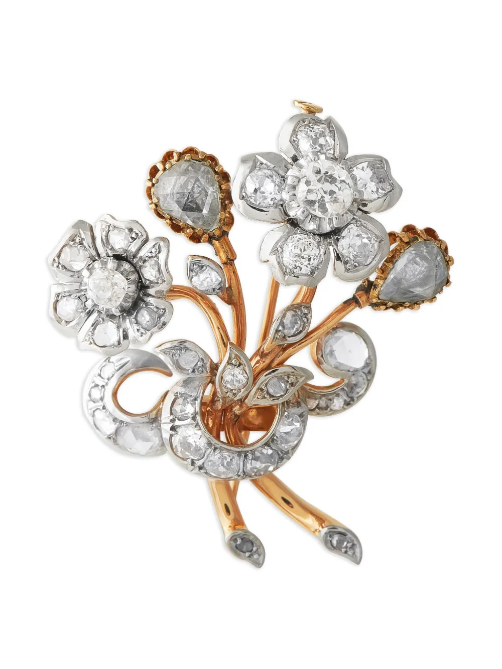 LB Exclusive Edwardian Flower ダイヤモンド ブローチ 18Kローズゴールド - ゴールドトーン LB Exclusive Edwardian Flower ダイヤモンド ブローチ 18Kローズゴールド - ゴールドトーン