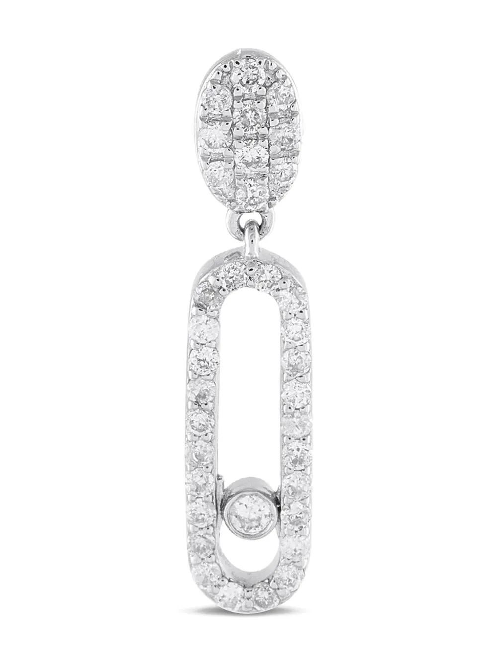 Pre-owned Lb Exclusive 14k White Gold Diamond Drop Earrings In Silver