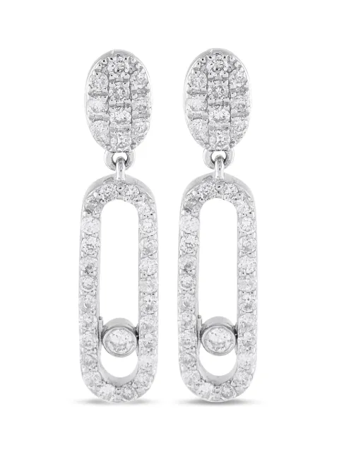LB Exclusive aretes en oro blanco de 14kt con diamante