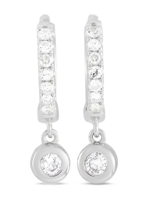 LB Exclusive 14K white gold diamond drop earrings