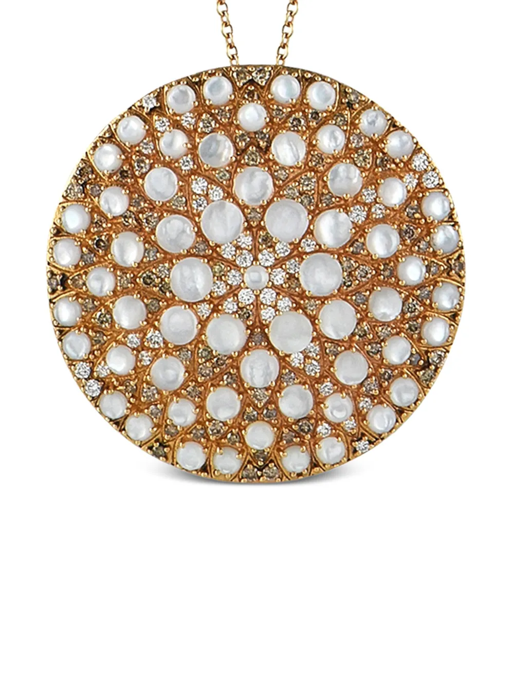 Pre-owned Pasquale Bruni 18k Yellow Gold Diamond And Mother Of Pearl Necklace