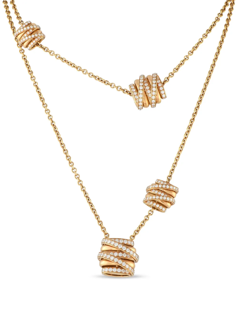 Pre-owned De Grisogono 18k Yellow Gold Allegra Diamond Necklace