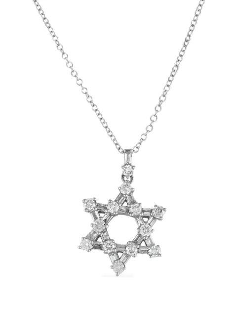 LB Exclusive 14K white gold Star Of David diamond necklace