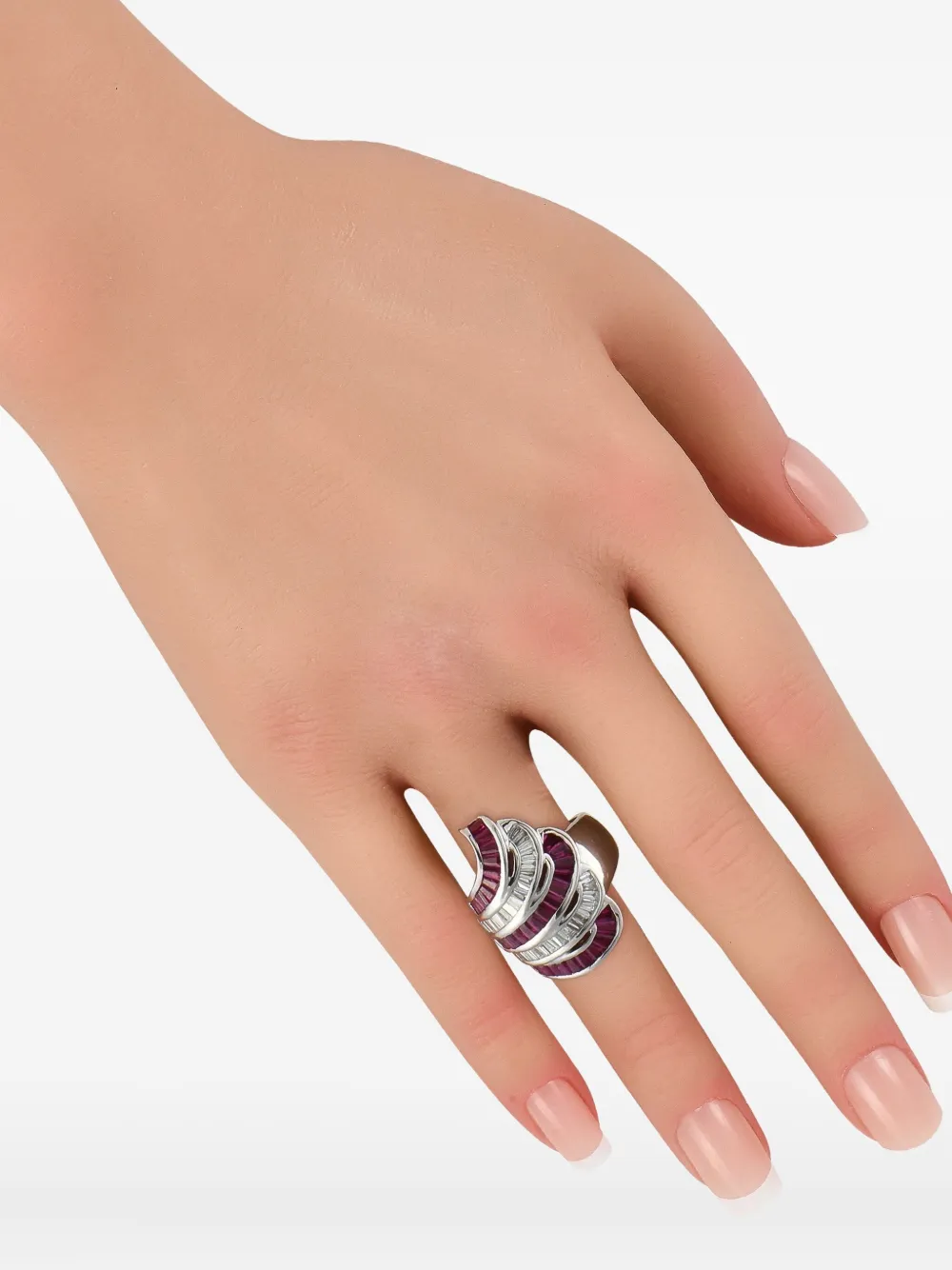 LB Exclusive 18K white gold ruby and diamond ring | Image 2