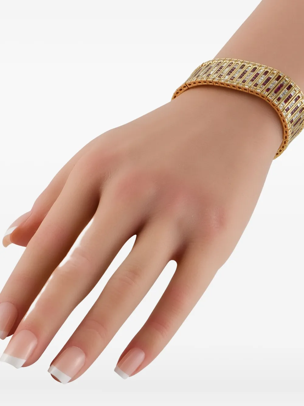 Pre-owned Lb Exclusive 18k Yellow Gold Diamond And Ruby Bracelet