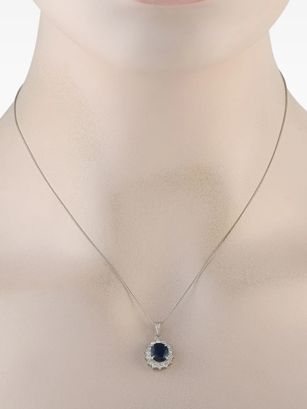 LB Exclusive platinum diamond and sapphire pendant necklace | Image 2