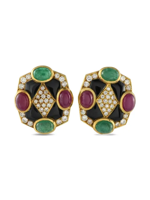 LB Exclusive 14K yellow gold multi-stone earrings