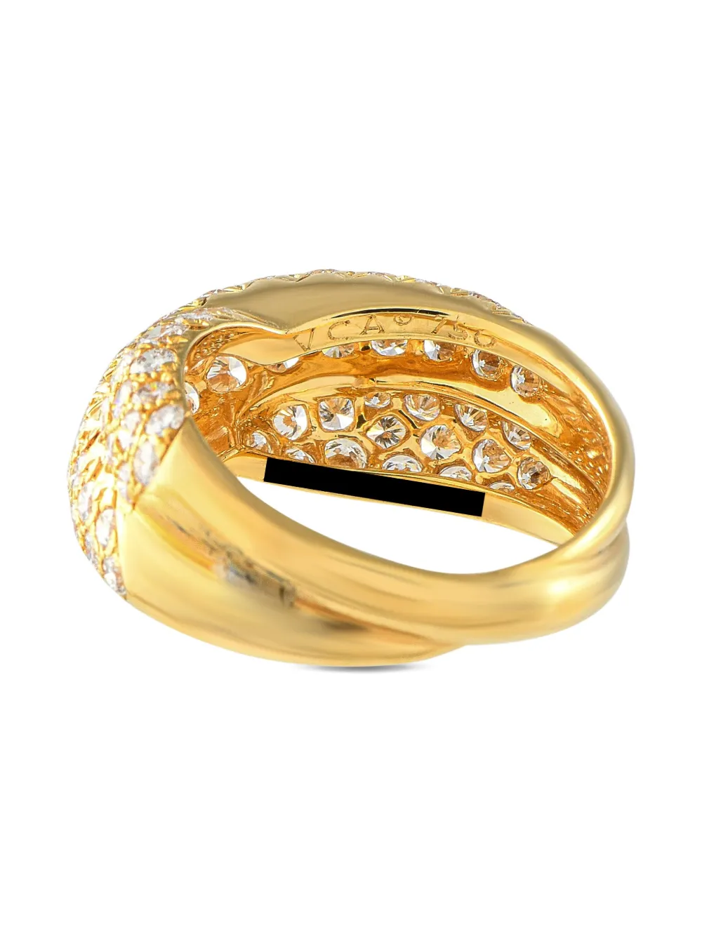 Pre-owned Van Cleef & Arpels 18k Yellow Gold Crossover Diamond Ring