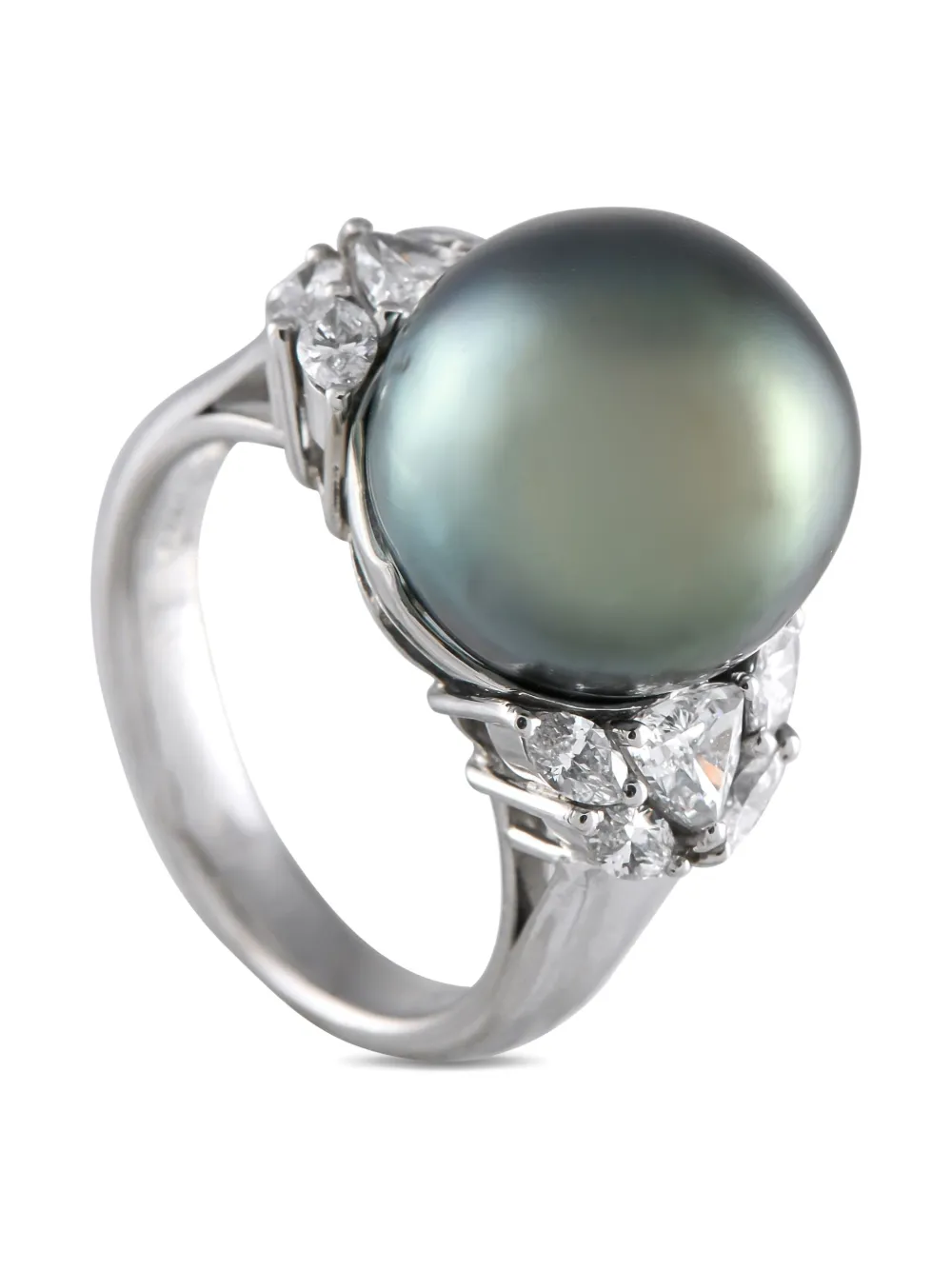 LB Exclusive Platinum ring met diamant en parel | Image 2