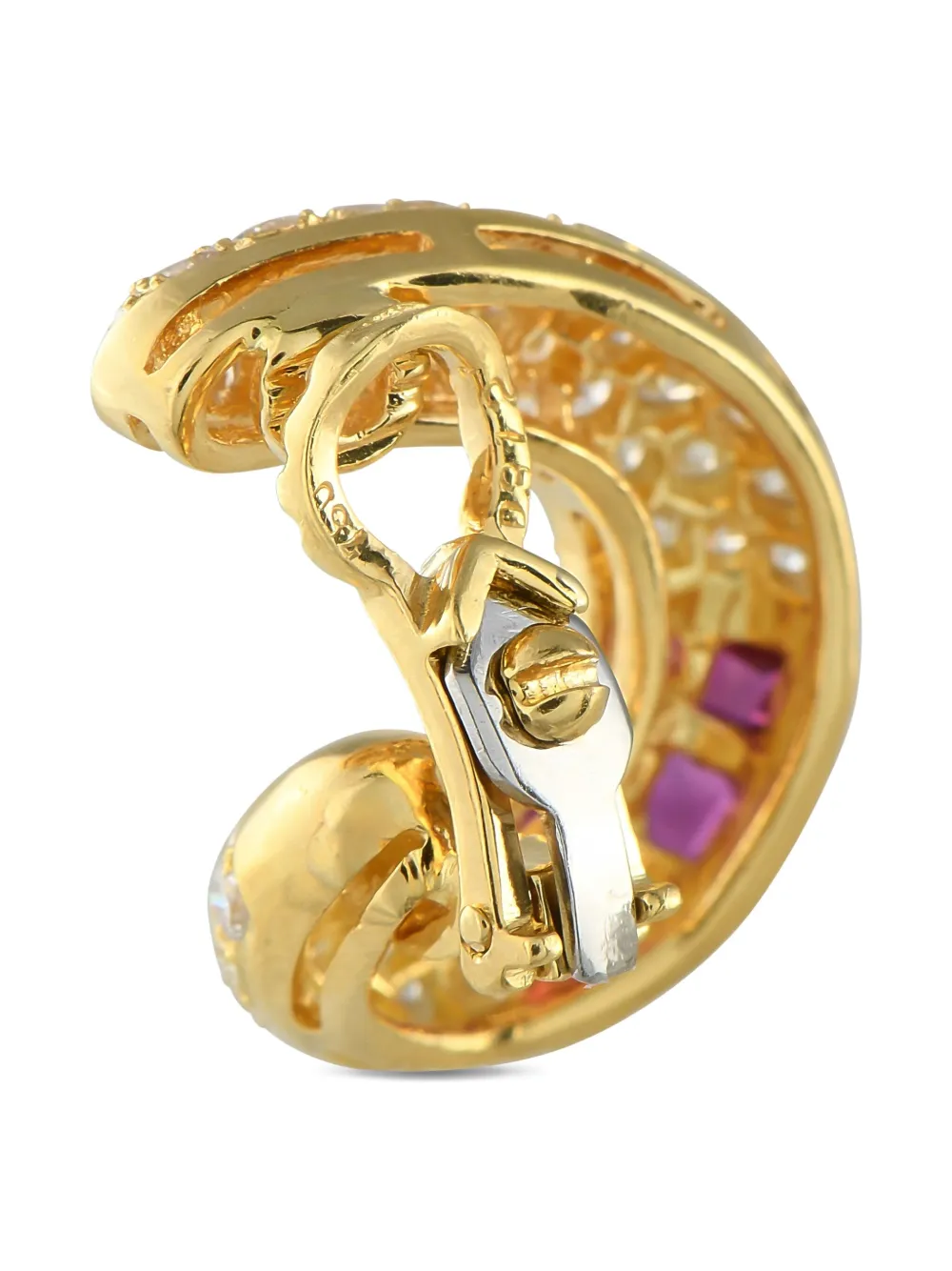 LB Exclusive 18K gold diamond ruby earrings | Image 2