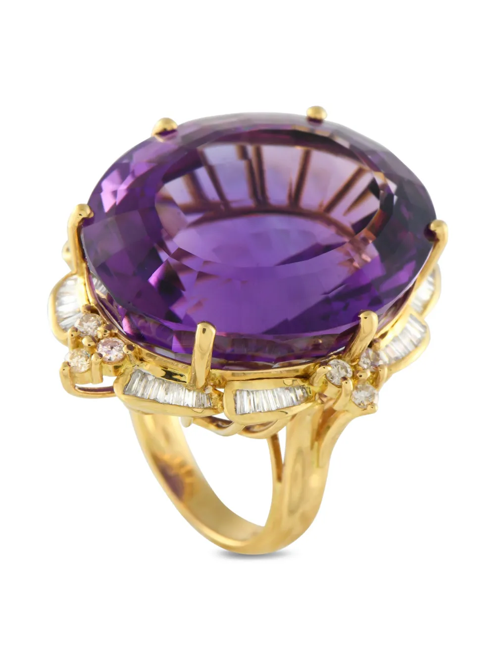 LB Exclusive 18K yellow gold diamond amethyst ring | Image 2