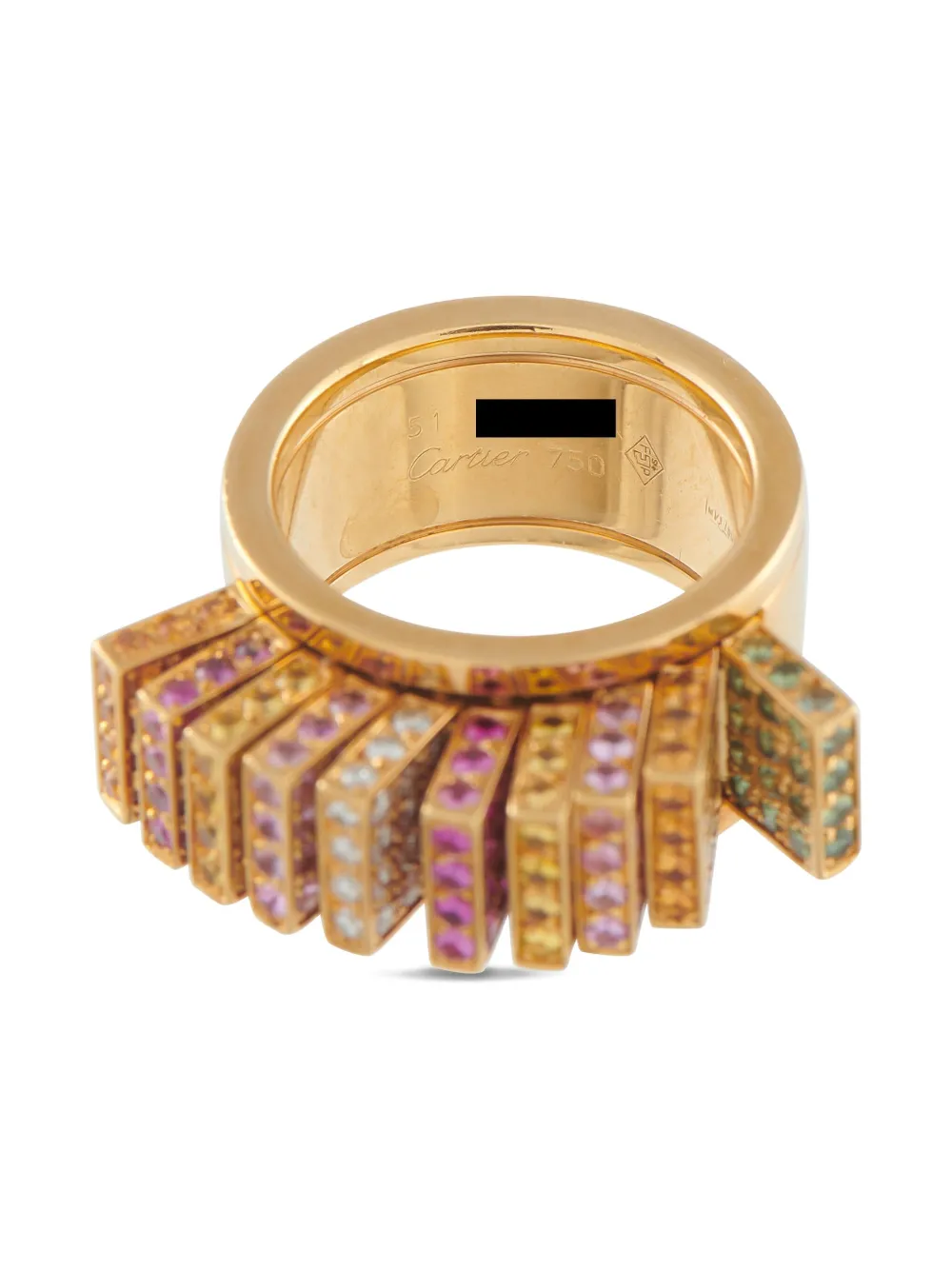 Cartier Paillette サファイア&ダイヤモンド リング 18Kイエローゴールド - ゴールドトーン Cartier Paillette サファイア&ダイヤモンド リング 18Kイエローゴールド - ゴールドトーン