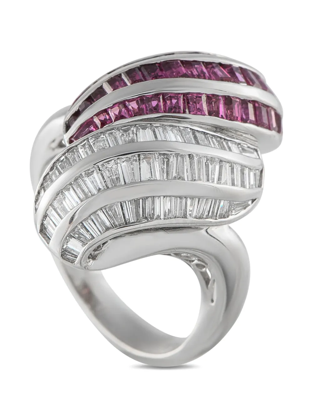 LB Exclusive platinum ruby and diamond ring | Silver | Image 1