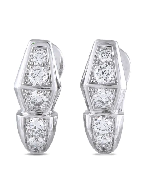 Bvlgari Pre-Owned 18K white gold Serpenti diamond earrings