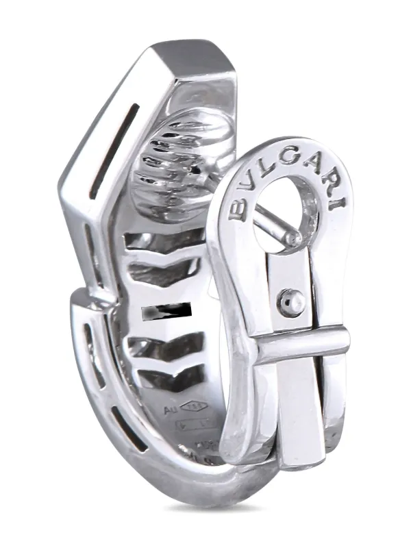 セルペンティモチーフ　ダイヤピアス Bvlgari Pre-Owned セルペンティ ダイヤモンド ピアス 18Kホワイト