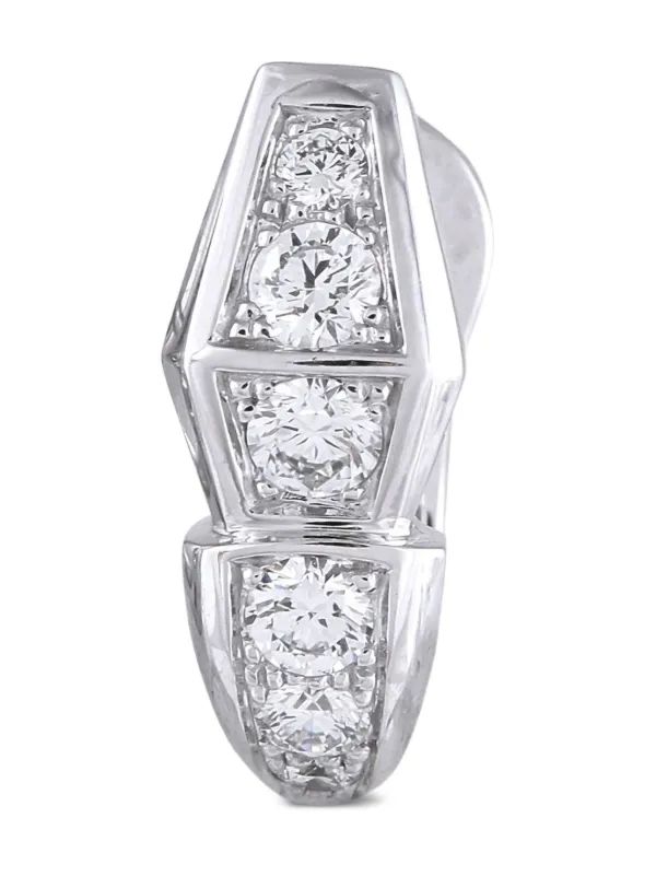 Bvlgari Pre-Owned セルペンティ ダイヤモンド ピアス 18Kホワイト