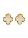 Van Cleef & Arpels 18K yellow gold Alhambra coral earrings
