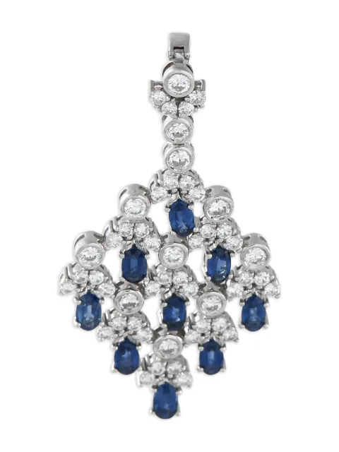 LB Exclusive 18K white gold sapphire and diamond pendant