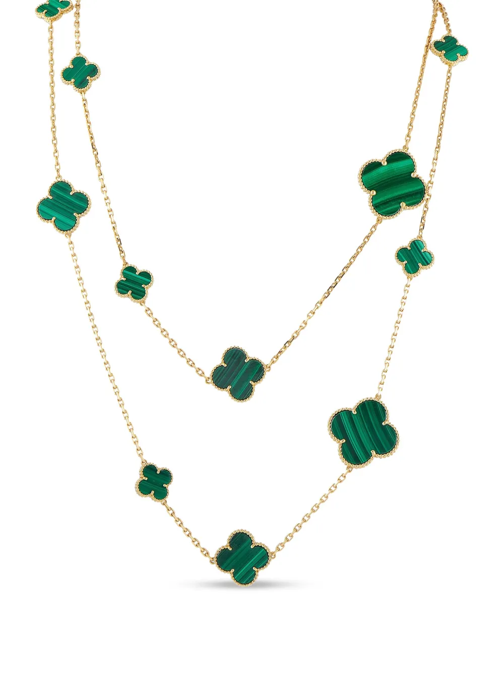 Van Cleef & Arpels 18kt yellow gold Magic Alhambra malachite necklace | Gold | Image 1