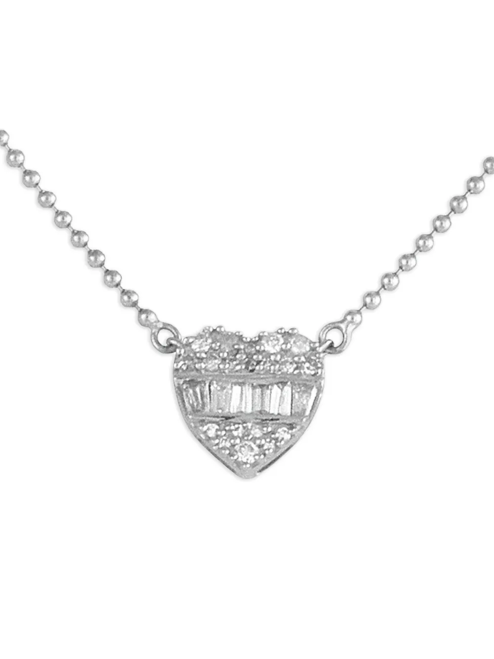 LB Exclusive 14K white gold Heart diamond necklace | Image 2