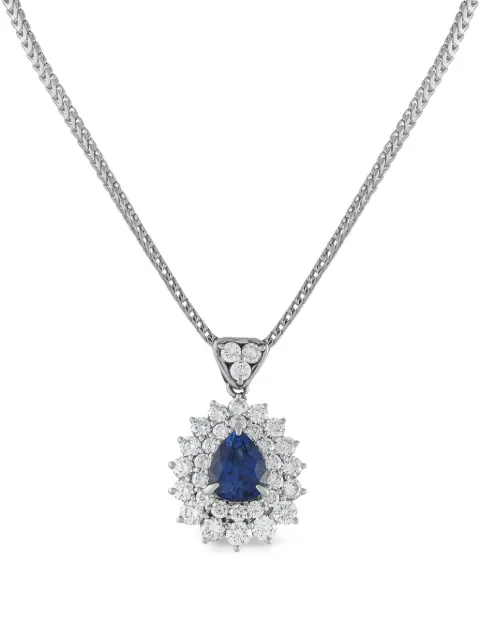LB Exclusive platinum diamond sapphire necklace