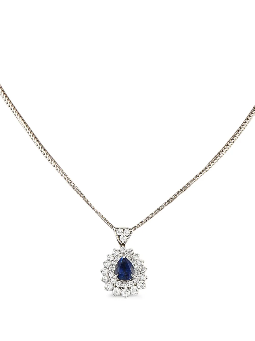 LB Exclusive platinum diamond sapphire necklace | Image 2