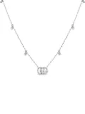 Gucci Pre-Owned 18K white gold Double G diamond necklace - Silver