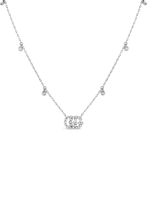 Gucci Pre-Owned 18K white gold Double G diamond necklace