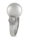 LB Exclusive platinum pearl and diamond ring - Silver