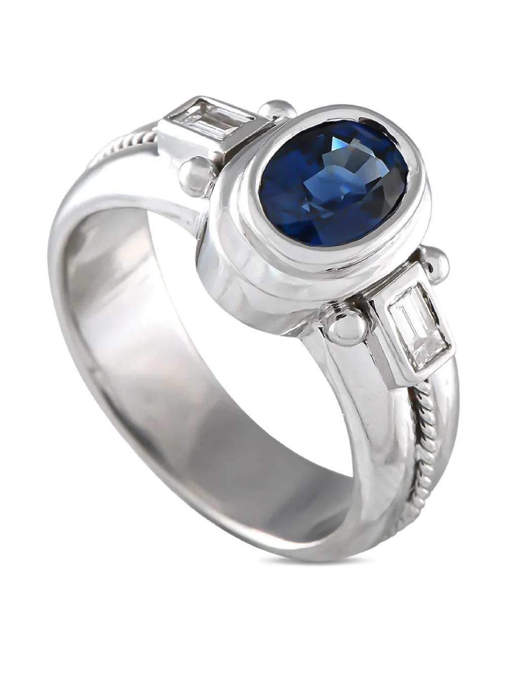LB Exclusive 18K white gold sapphire and diamond ring | Image 2