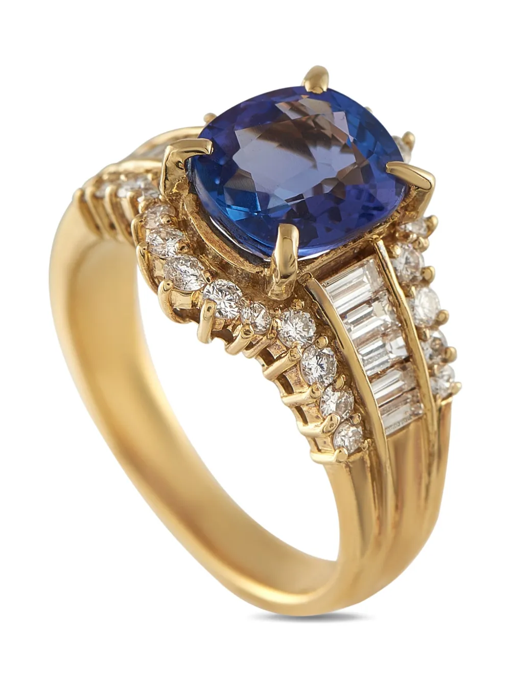 LB Exclusive 18K yellow gold tanzanite and diamond ring - Oro