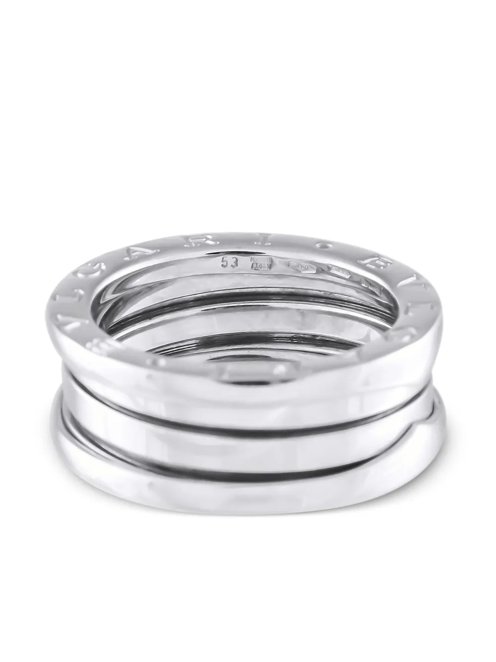 Pre-owned Bvlgari 18k White Gold B.zero1 Ring In Silver