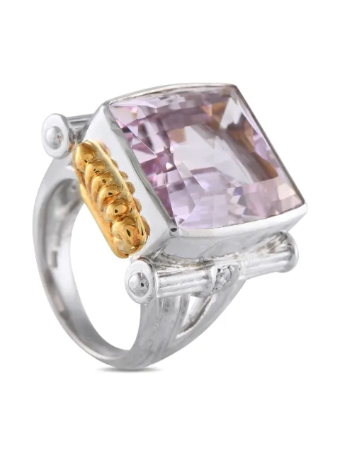 LB Exclusive platinum kunzite and diamond ring