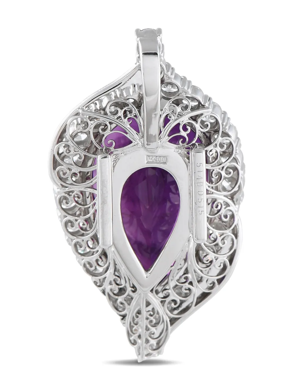 LB Exclusive platinum diamond and amethyst pendant | Image 2