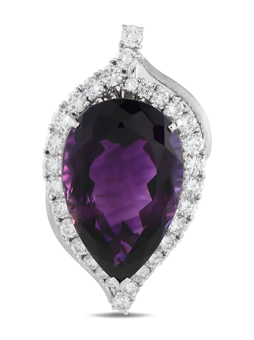 LB Exclusive platinum diamond and amethyst pendant | Silver | Image 1