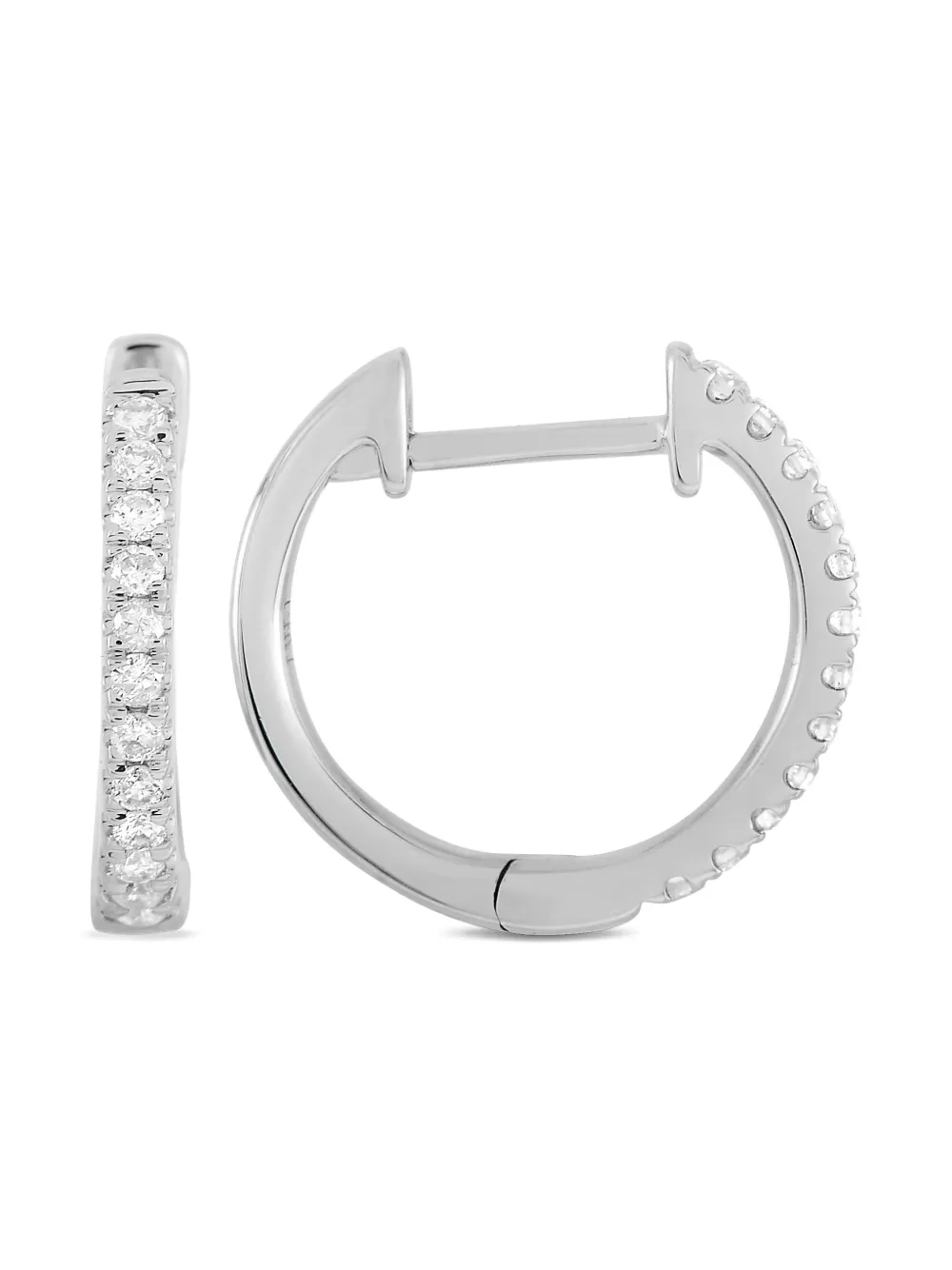 LB Exclusive 14K white gold diamond hoop earrings | Image 2