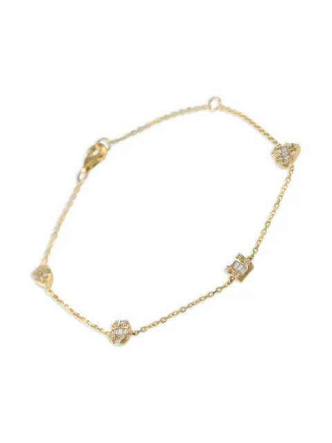 LB Exclusive 14K yellow gold Station diamond bracelet