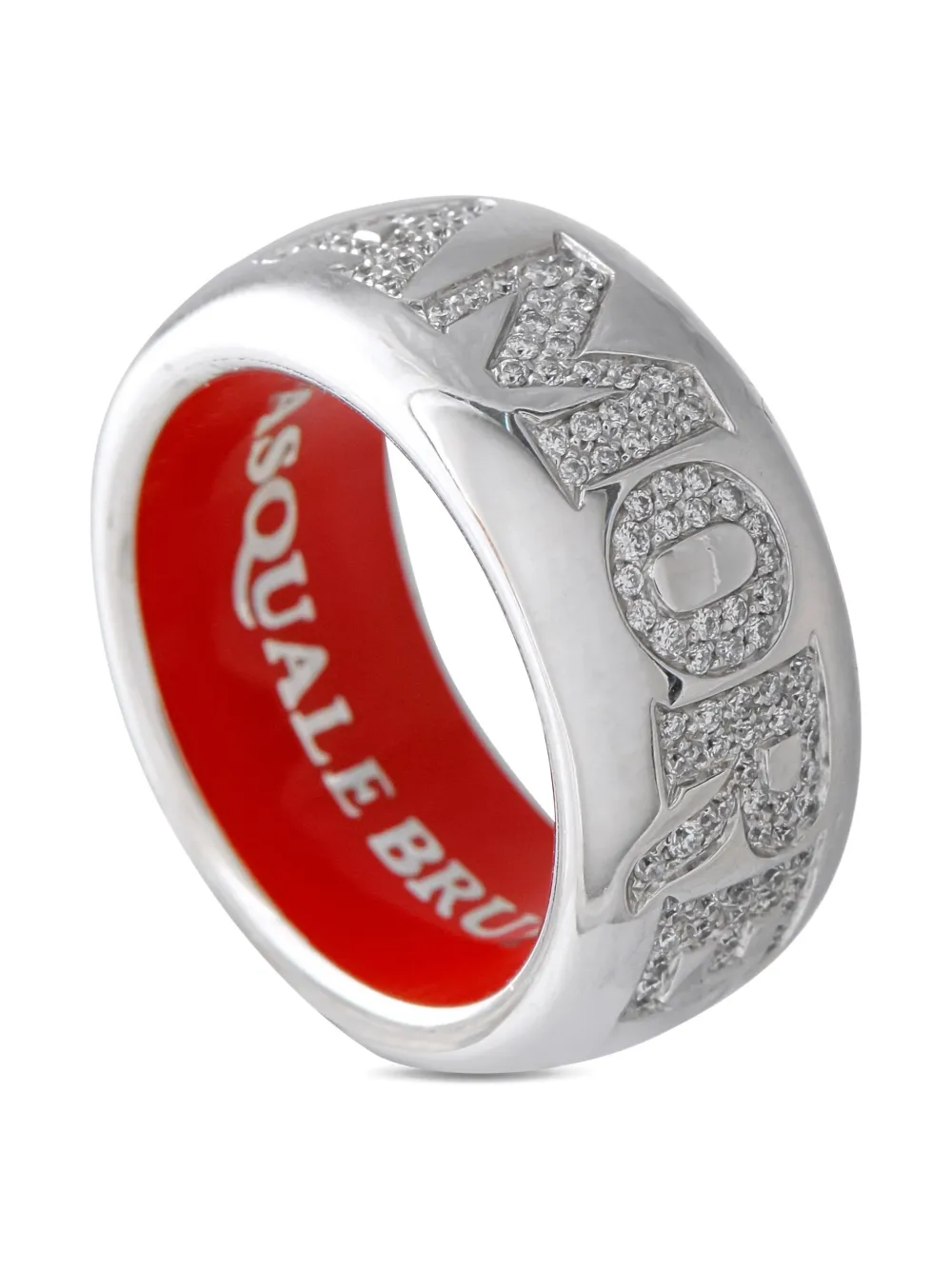 Pre-owned Pasquale Bruni 18k White Gold Diamond Ring In Silver