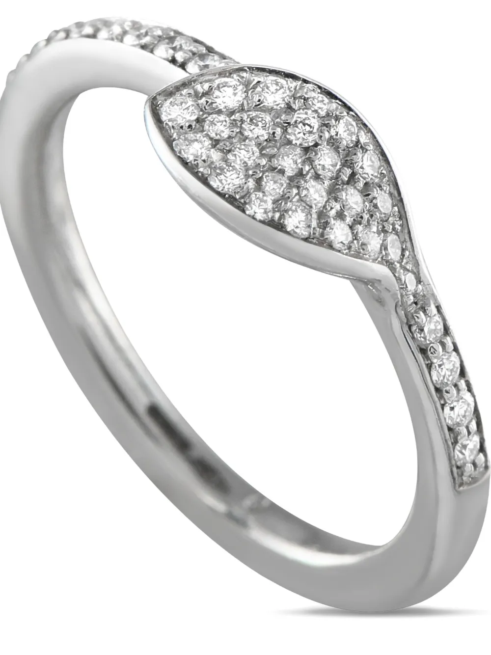 Pre-owned Pasquale Bruni 18k White Gold Diamond Ring In Silver