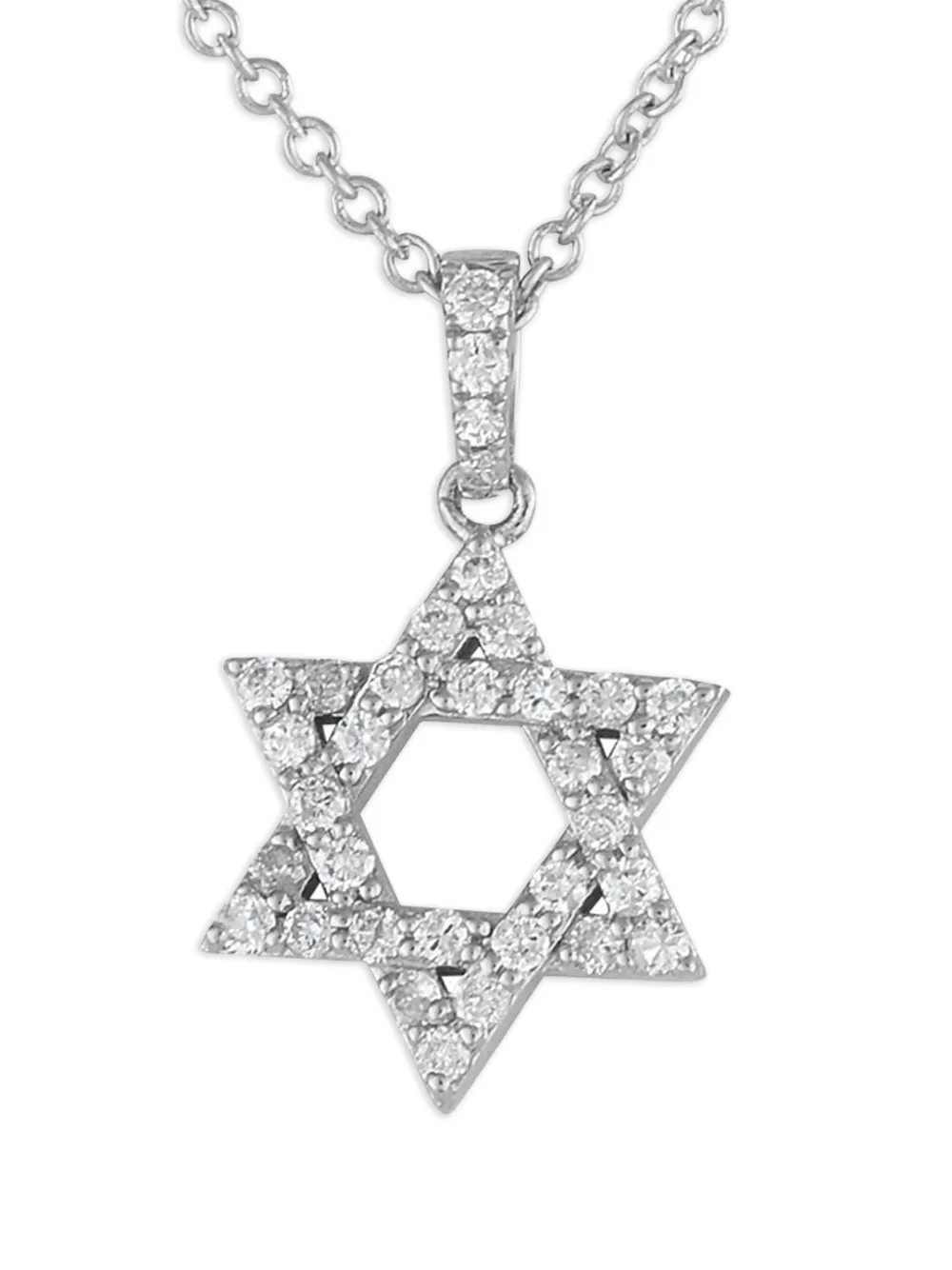 LB Exclusive 14K white gold Star of David diamond necklace | Image 2