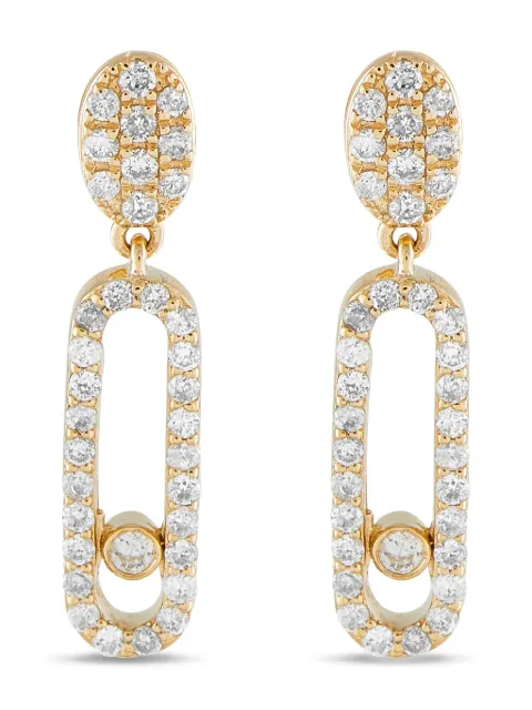 LB Exclusive 14K yellow gold diamond drop earrings