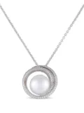 Mikimoto Eighteen Karat White Gold Diamond Pearl Necklace