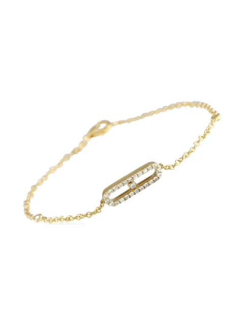 LB Exclusive 14K yellow gold Paperclip diamond bracelet