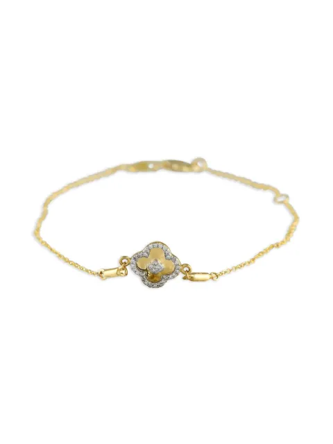 LB Exclusive 14K yellow gold Quatrefoil diamond bracelet
