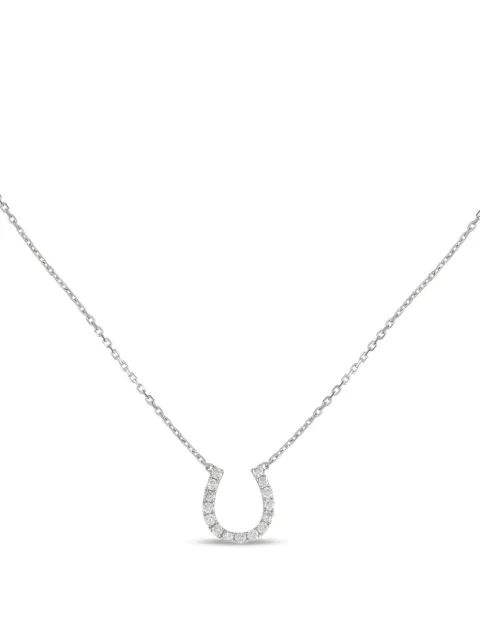 LB Exclusive 14K white gold Horseshoe diamond necklace