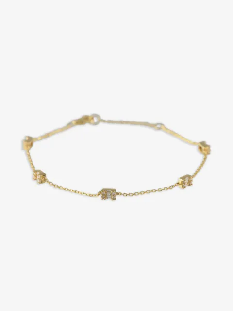 LB Exclusive 14K gold Station diamond bracelet