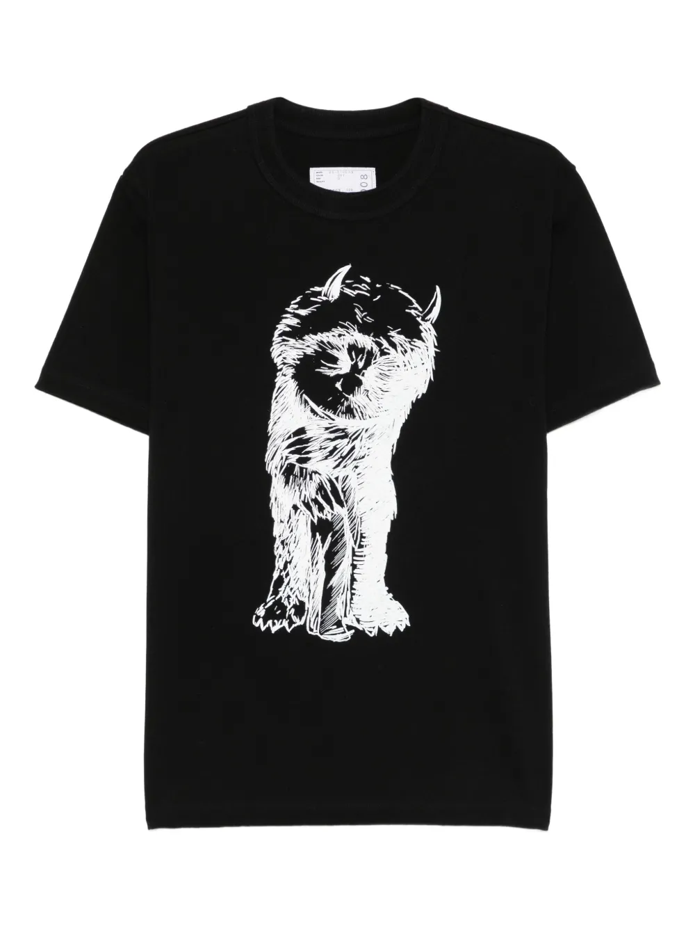 sacai Katoenen T-shirt met grafische print Zwart