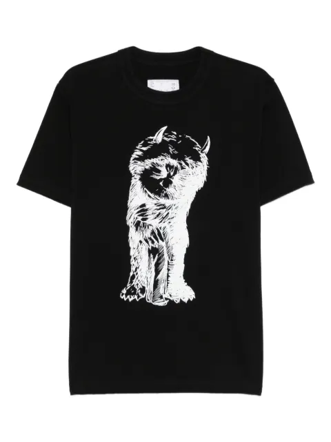 sacai graphic-print cotton T-shirt